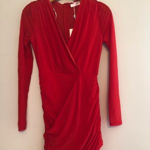 Long sleeve red dress